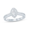 Thumbnail Image 0 of Marquise-Cut Diamond Double Halo Engagement Ring 5/8 ct tw 14K White Gold