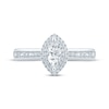 Thumbnail Image 2 of Marquise-Cut Diamond Double Halo Engagement Ring 5/8 ct tw 14K White Gold