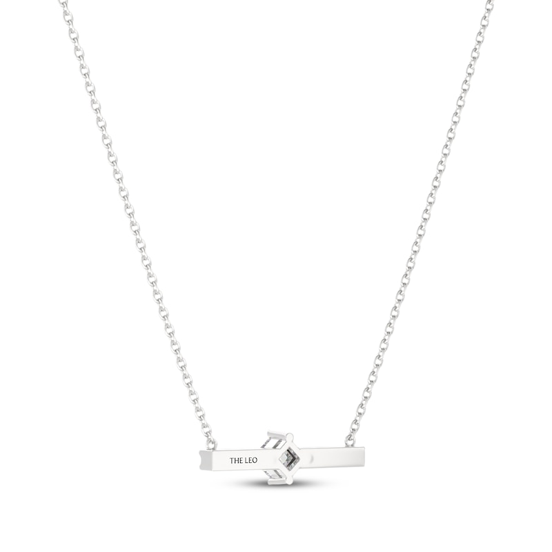 Main Image 3 of THE LEO Diamond Princess-Cut Bar Necklace 1/4 ct tw 14K White Gold 19&quot;