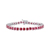 Thumbnail Image 1 of Lab-Created Ruby Line Bracelet Sterling Silver 7.25&quot;