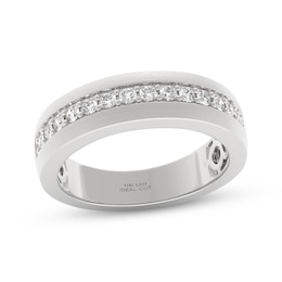 Men's THE LEO Ideal Cut Diamond Wedding Band 1/2 ct tw 14K White Gold