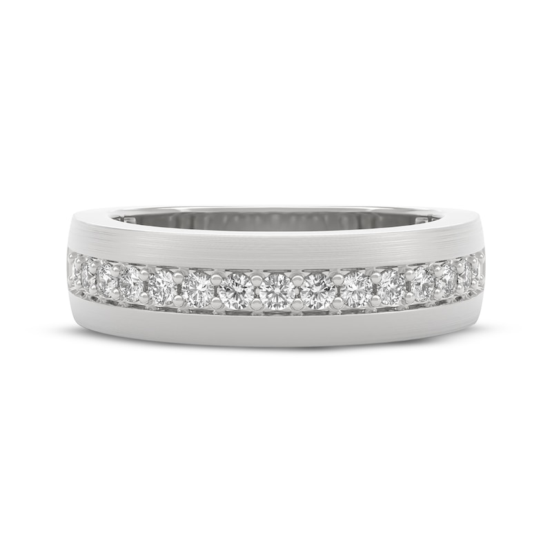 Main Image 3 of Men's THE LEO Ideal Cut Diamond Wedding Band 1/2 ct tw 14K White Gold