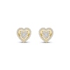 Thumbnail Image 2 of Multi-Diamond Heart Halo Stud Earrings 1/5 ct tw 10K Yellow Gold