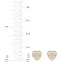 Thumbnail Image 5 of Multi-Diamond Heart Halo Stud Earrings 1/5 ct tw 10K Yellow Gold