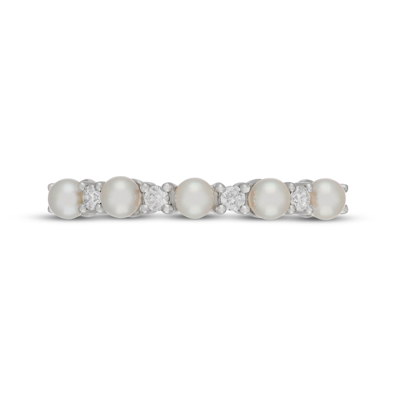 Main Image 3 of Neil Lane Cultured Akoya Pearl & Diamond Anniversary Ring 1/6 ct tw 14K White Gold