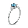 Thumbnail Image 2 of Swiss Blue Topaz & Diamond Heart Ring 1/10 ct tw 10K White Gold