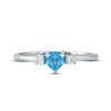 Thumbnail Image 3 of Swiss Blue Topaz & Diamond Heart Ring 1/10 ct tw 10K White Gold