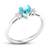 Thumbnail Image 4 of Swiss Blue Topaz & Diamond Heart Ring 1/10 ct tw 10K White Gold