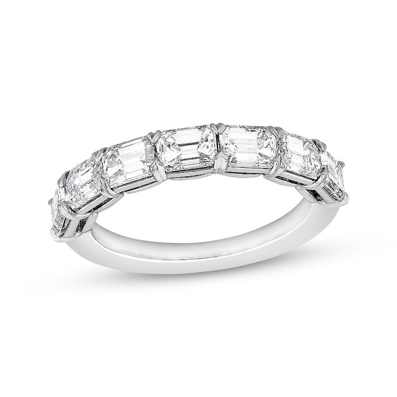 Main Image 1 of Lab-Grown Diamonds by KAY Emerald-Cut Seven-Stone Anniversary Ring 2 ct tw 14K White Gold