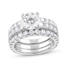 Lab-Grown Diamonds by KAY Round-Cut Three-Piece Bridal Set 5 ct tw 14K White Gold