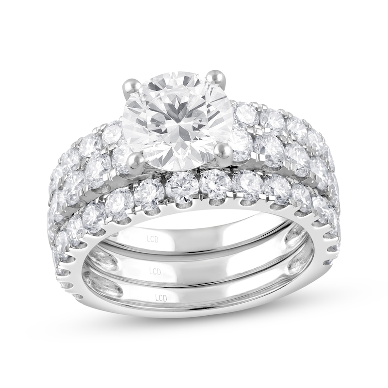 Main Image 1 of Lab-Grown Diamonds by KAY Round-Cut Three-Piece Bridal Set 5 ct tw 14K White Gold