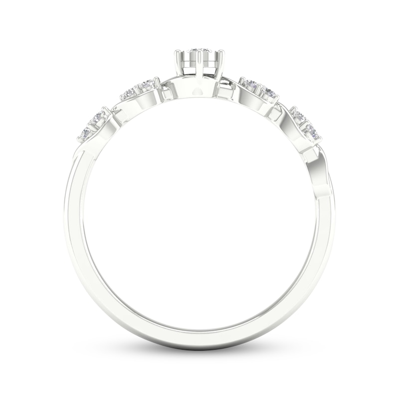 Main Image 4 of Lab-Grown Diamonds by KAY Round-Cut Twist Shank Promise Ring 1/10 ct tw Sterling Silver