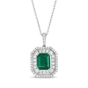 Thumbnail Image 1 of Le Vian Vault Emerald-Cut Emerald Necklace 1 ct tw Diamonds Platinum 18&quot;