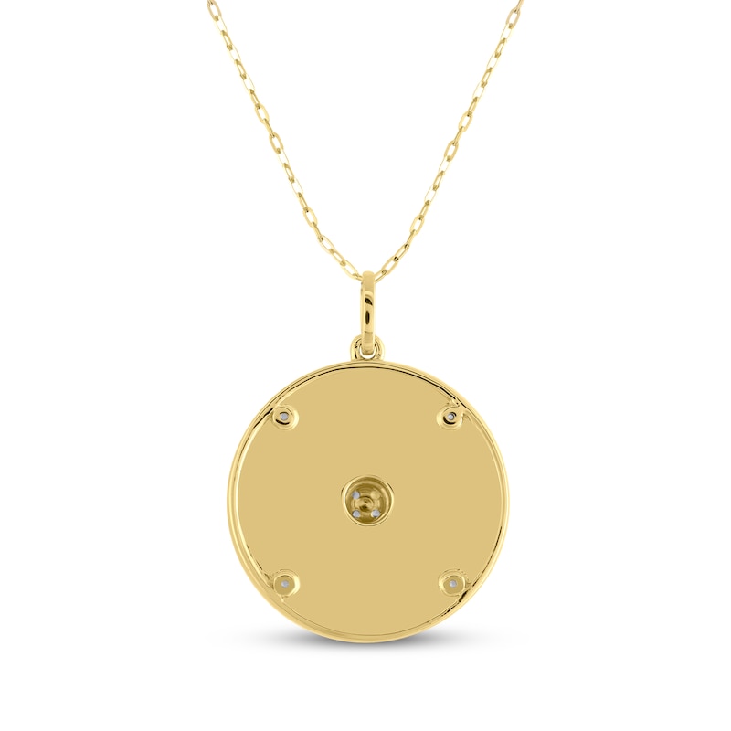 Main Image 3 of STUDIO BY KAY Diamond Compass Necklace 1/10 ct tw 24K Yellow Gold-Plated Sterling Silver 18&quot;