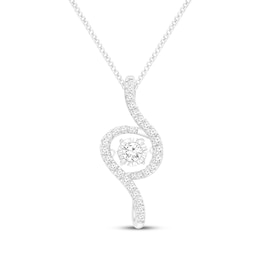 Unstoppable Love Diamond Whirlpool Necklace 1/3 ct tw 10K White Gold 19&quot;