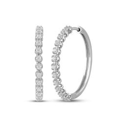 Lab-Grown Diamond Hoop Earrings 5/8 ct tw Sterling Silver