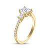 Thumbnail Image 2 of THE LEO Legacy Lab-Grown Diamond Princess-Cut Three-Stone Engagement Ring 1-1/2 ct tw 14K Yellow Gold