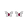 Thumbnail Image 2 of Marquise-Cut Lab-Created Ruby & White Lab-Created Sapphire Butterfly Stud Earrings Sterling Silver