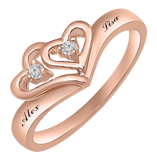 ROF103-Flower diamond engagement ring - Rose gold - Olivacom