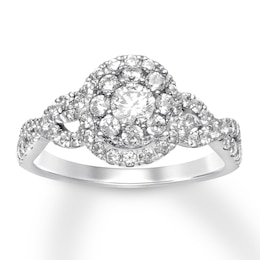 Diamond Engagement Ring 1 ct tw Round-cut 14K White Gold