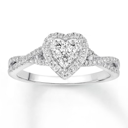 Now + Forever Diamond Engagement Ring 3/8 ct tw Round-cut 10K White Gold