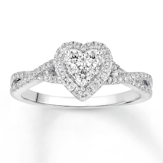 Diamond Engagement Ring 3/8 ct tw Round-cut 10K White Gold | Kay