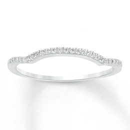 Now + Forever Diamond Wedding Band 1/10 ct tw Round-cut 10K White Gold