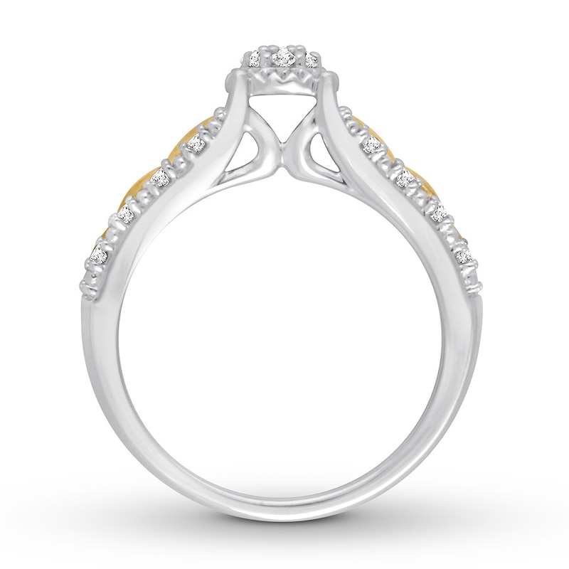 Main Image 3 of Now + Forever Diamond Engagement Ring 1/5 ct tw Round-cut 10K Two-Tone Gold