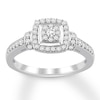 Thumbnail Image 1 of Diamond Engagement Ring 1/3 ct tw Round-cut 10K White Gold