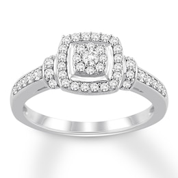 Now + Forever Diamond Engagement Ring 1/3 ct tw Round-cut 10K White Gold