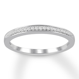 Now + Forever Diamond Wedding Band 1/8 ct tw 10K White Gold