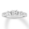 Thumbnail Image 0 of Three-Stone Diamond Ring 1-1/8 cttw Princess-cut 14K White Gold