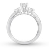 Thumbnail Image 1 of Three-Stone Diamond Ring 1-1/8 cttw Princess-cut 14K White Gold