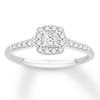 Thumbnail Image 1 of Diamond Engagement Ring 1/3 ct tw Princess & Round 10K White Gold