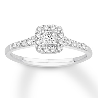 14K White Gold Round Halo Engagement Ring 50584-E-2-14KW, Priddy Jewelers