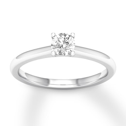 Now + Forever Diamond Solitaire Ring 1/2 Carat Round-cut 14K White Gold