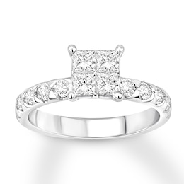 Princess-cut Diamond Engagement Ring 1-1/2 ct tw 14K White Gold