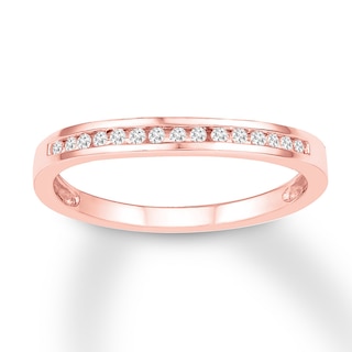 Diamond Wedding Band 1/8 ct tw Round-cut 10K Rose Gold | Kay