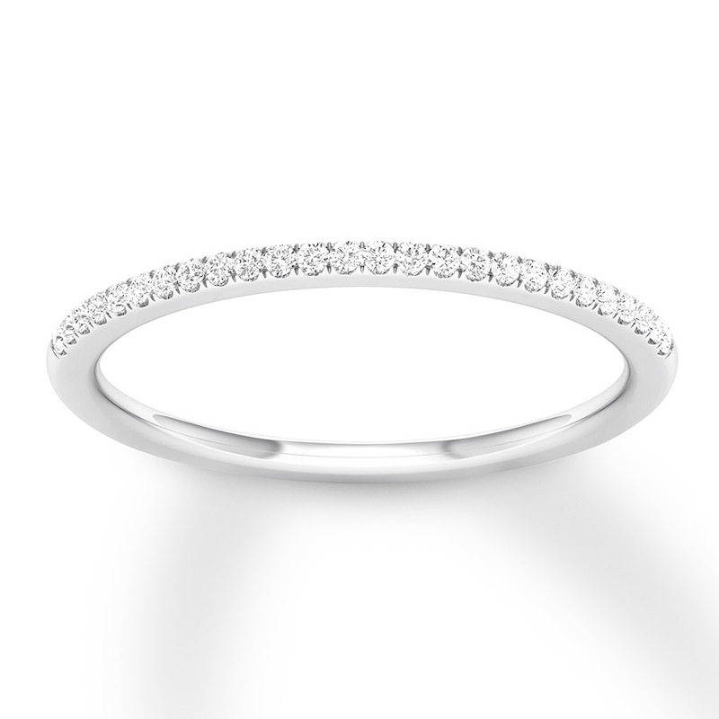 Main Image 1 of Diamond Wedding Band 1/10 ct tw Round-cut 10K White Gold