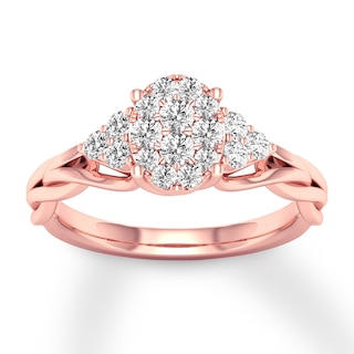 Classic Angel 14K Rose Gold 1.0 ct Light Pink Sapphire Diamond Solitaire Engagement Ring R482-14KRGDLPS