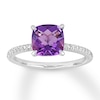 Thumbnail Image 1 of Cushion-cut Amethyst Engagement Ring 1/10 ct tw 14K White Gold