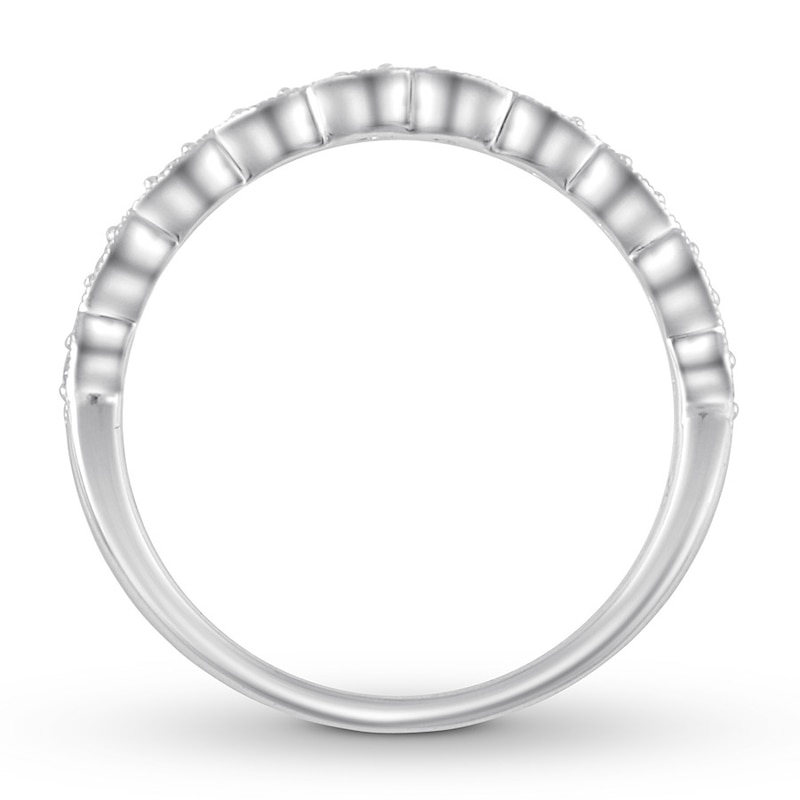 Diamond Wedding Band 1/15 ct tw Round-cut 10K White Gold