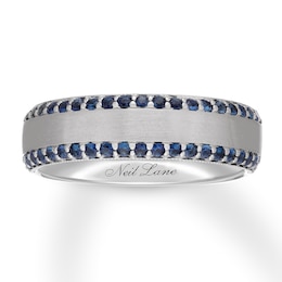 Neil Lane Men's Natural Sapphire Wedding Band 14K White Gold