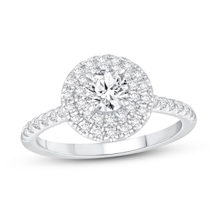 14K White Gold Round Halo Engagement Ring 50584-E-2-14KW, Priddy Jewelers