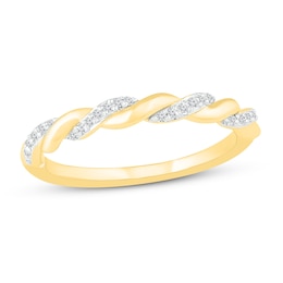 Round-cut Diamond Wedding Band 1/10 ct tw 10K Yellow Gold