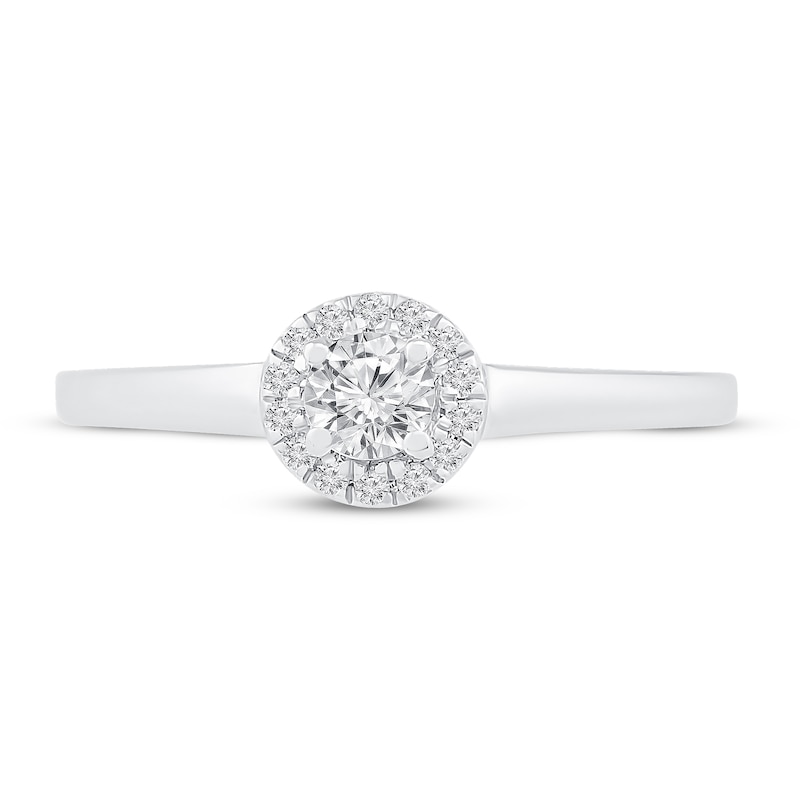 Main Image 2 of Round-cut Diamond Engagement Ring 1/4 ct tw 10K White Gold