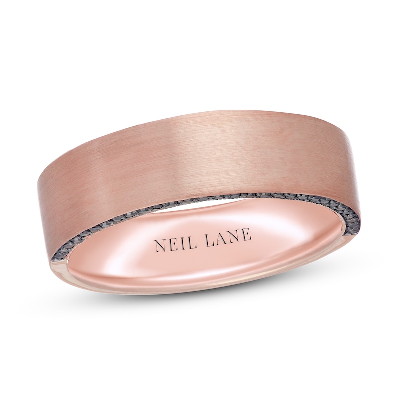 Main Image 1 of Neil Lane Men's Black Diamond Wedding Band 1/5 ct tw 14K Rose Gold