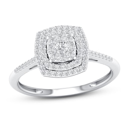 Diamond Engagement Ring 1/4 ct tw Round-cut 10K White Gold