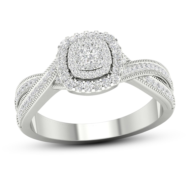 Main Image 1 of Diamond Engagement Ring 3/8 ct tw Round-cut 10K White Gold