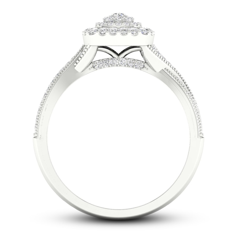 Main Image 2 of Diamond Engagement Ring 3/8 ct tw Round-cut 10K White Gold